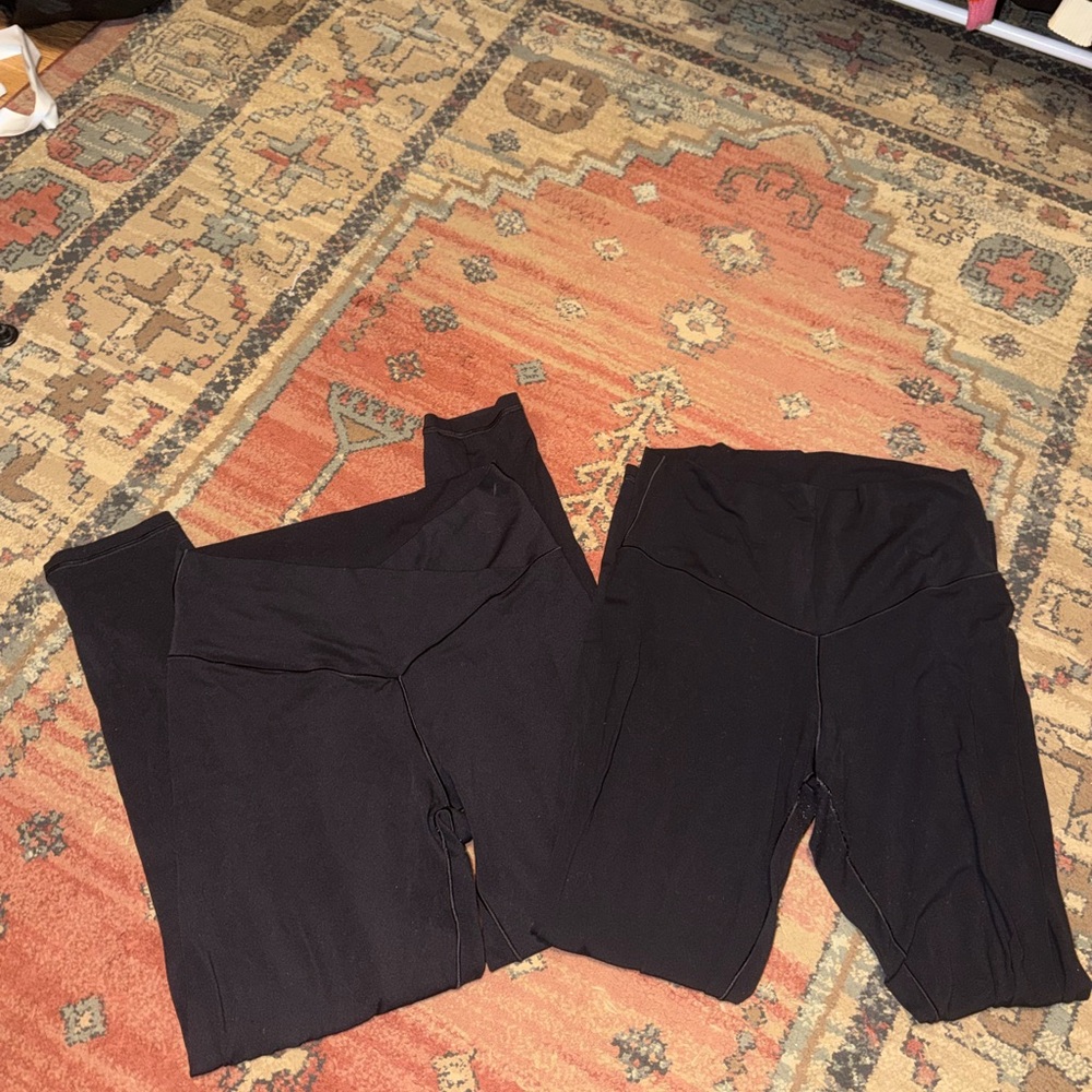 Black High-Waist Maternity Leggings Duo